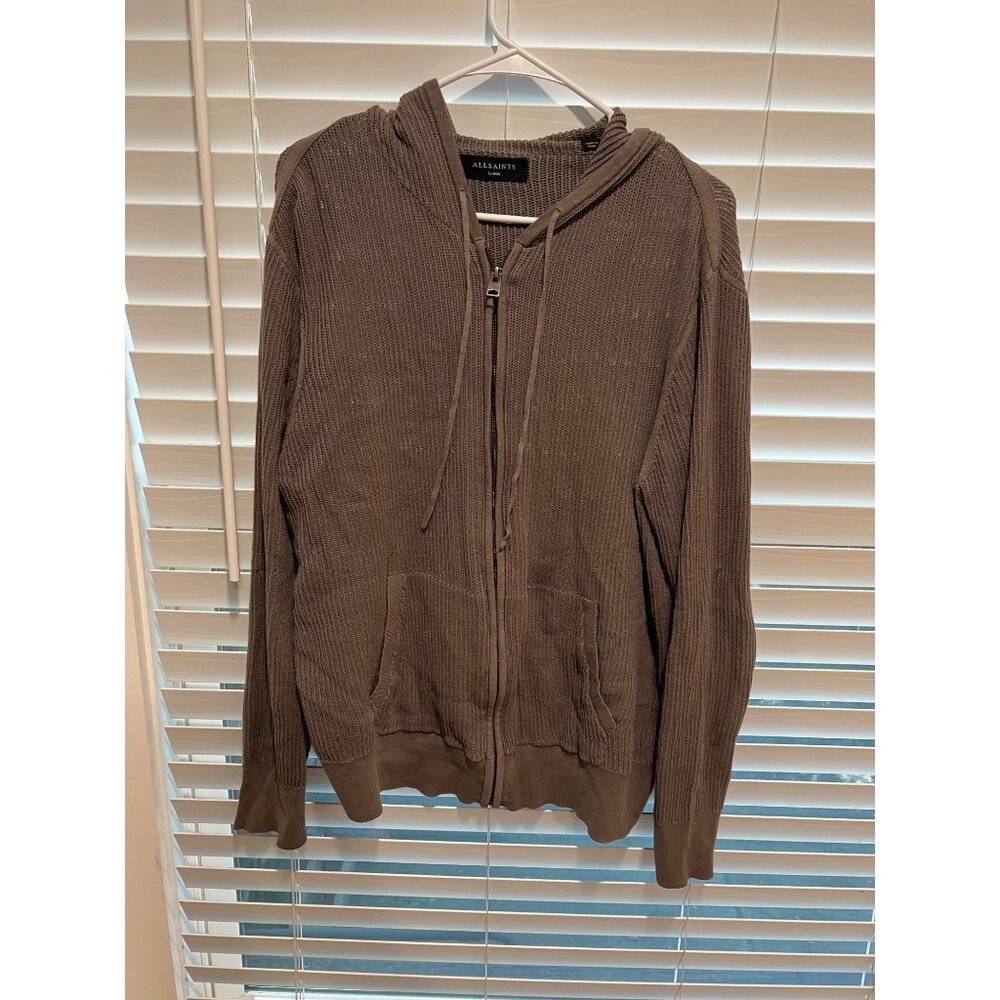 AllSaints 100% Cotton Men's Lightweight Sweater Jacket - Size L